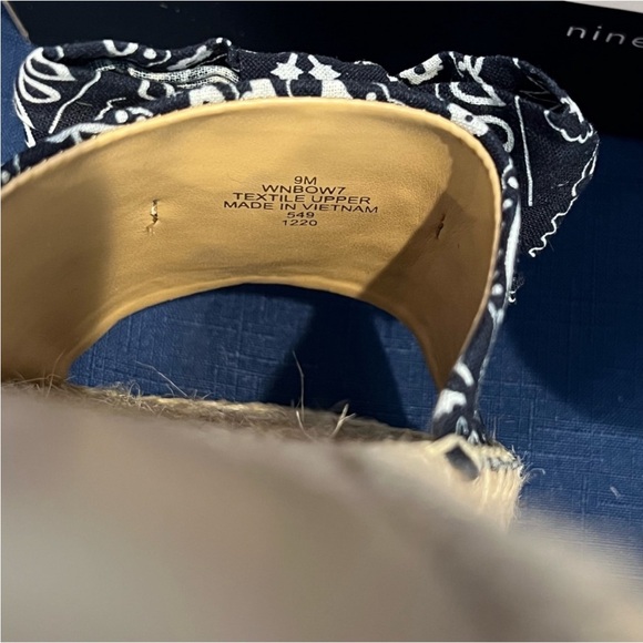 Nine West Bow Slip-on Espadrille Slide - Bandana Blue - NIB - Picture 14 of 14